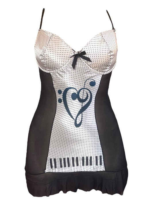 Music=Life Polka Dot Babydoll Dress - XL