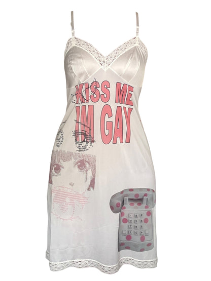 Kiss Me, I'm Gay Slip Dress - L
