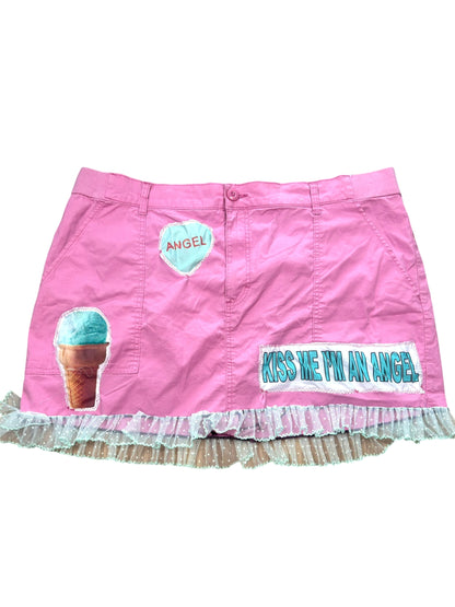 Kiss Me I'm An angel Pink Mini Skirt - 3X