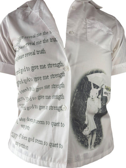Violent Desire White Shortsleeve Button Up - S/M