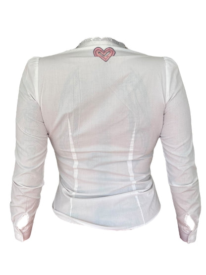 Lace Me Up White Button Up - XS