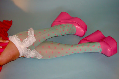 Mermaid Mint Polka Dot Socks