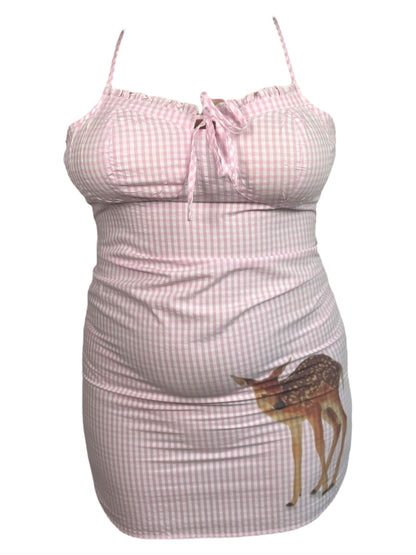 Fawn's Love Pink Gingham Dress - XL