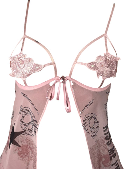 Cyber Gaze Pink Lingerie Top - S/M