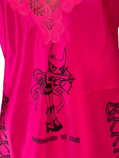 Addiction to Love Hot Pink Slip Dress - L/XL