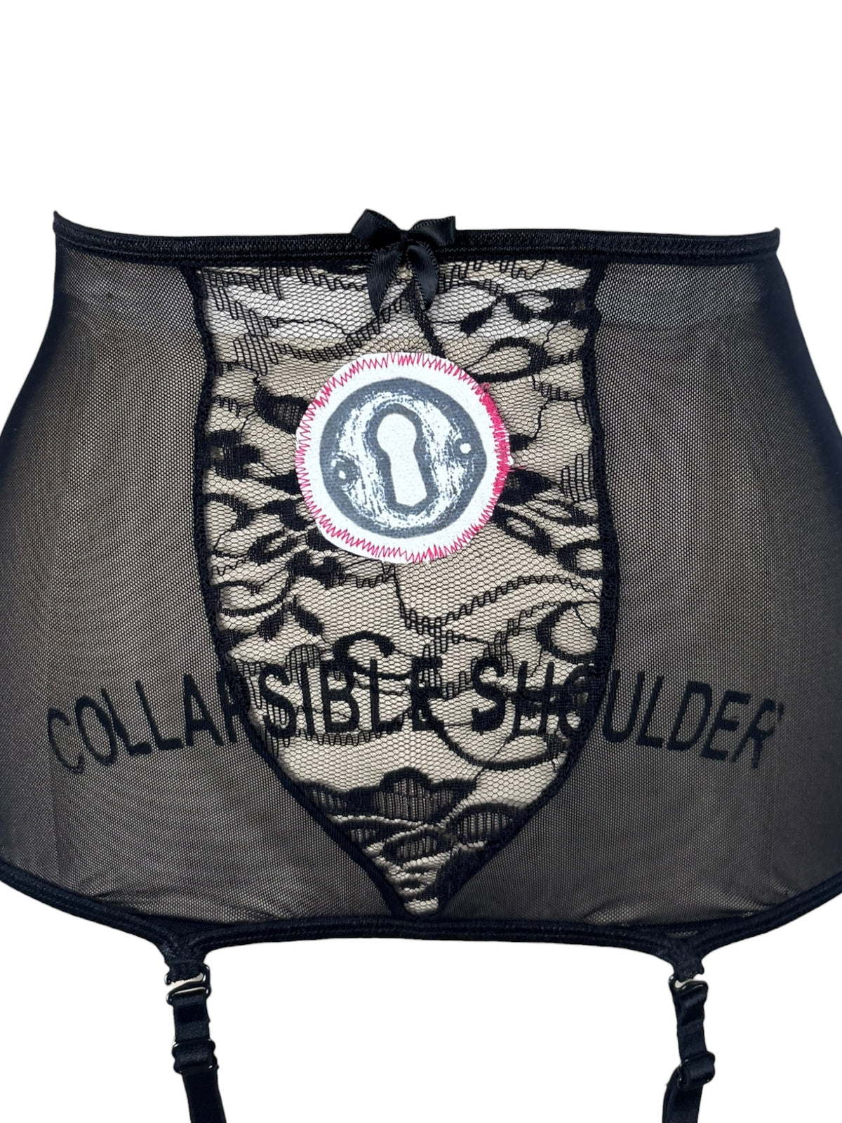 Keyhole Black Garter Skirt - XSS
