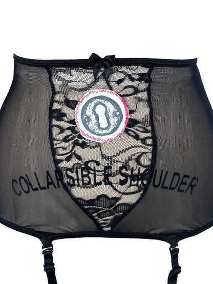 Keyhole Black Garter Skirt - XSS