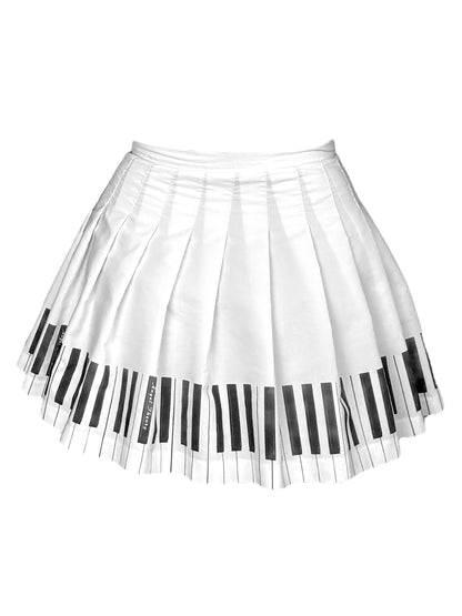 Piano Key Pleated Vintage Skirt - XS