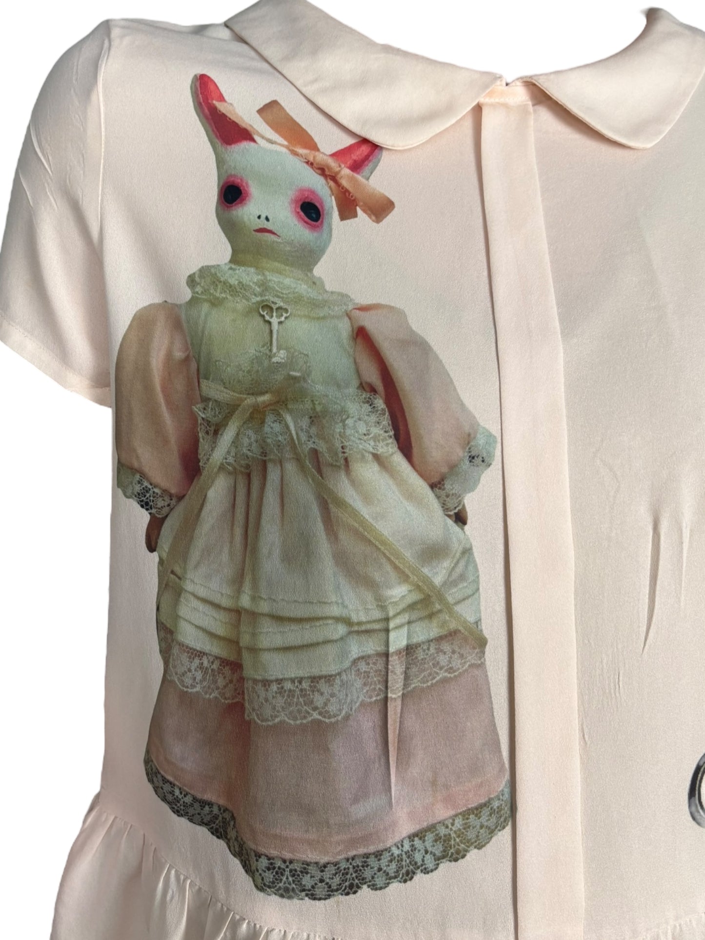 Vivica Pink Peter Pan Ruffle Blouse - S/M