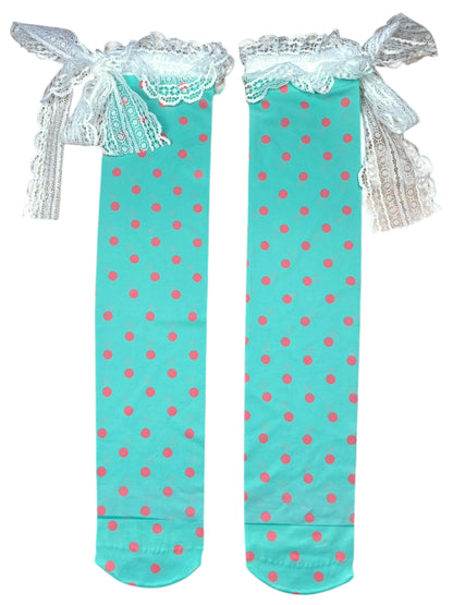 Mermaid Mint Polka Dot Socks