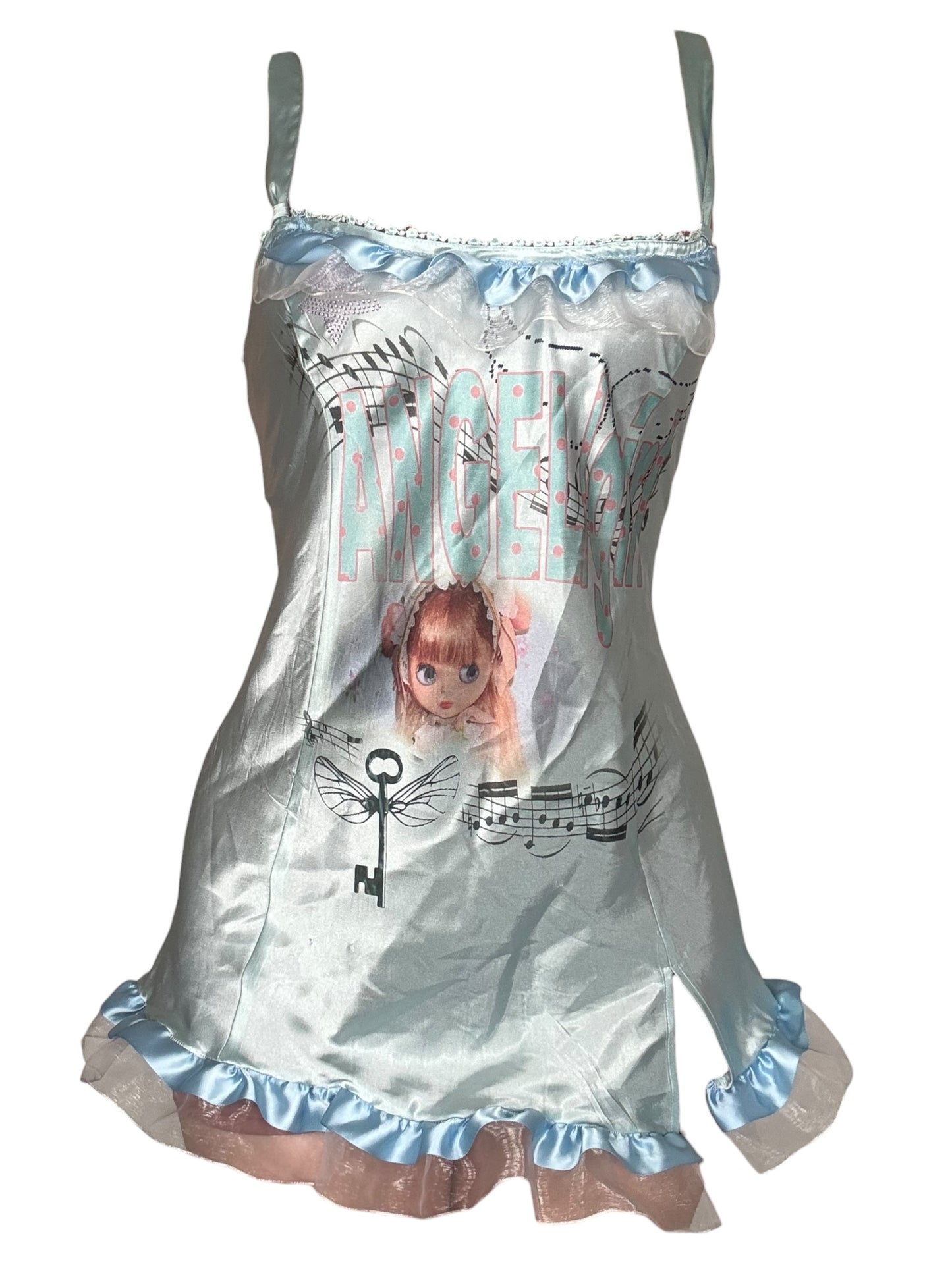 Angel Dreams Blue Lace Slip Dress - 1X/2X