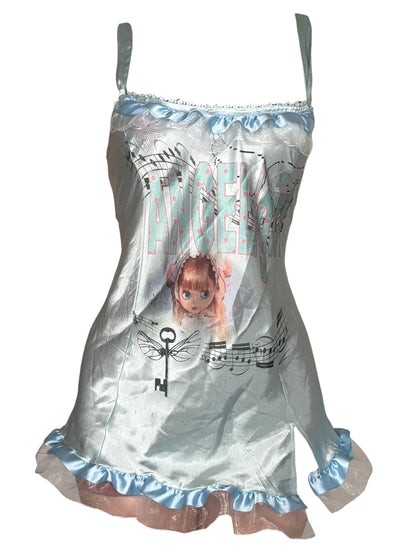 Angel Dreams Blue Lace Slip Dress - 1X/2X