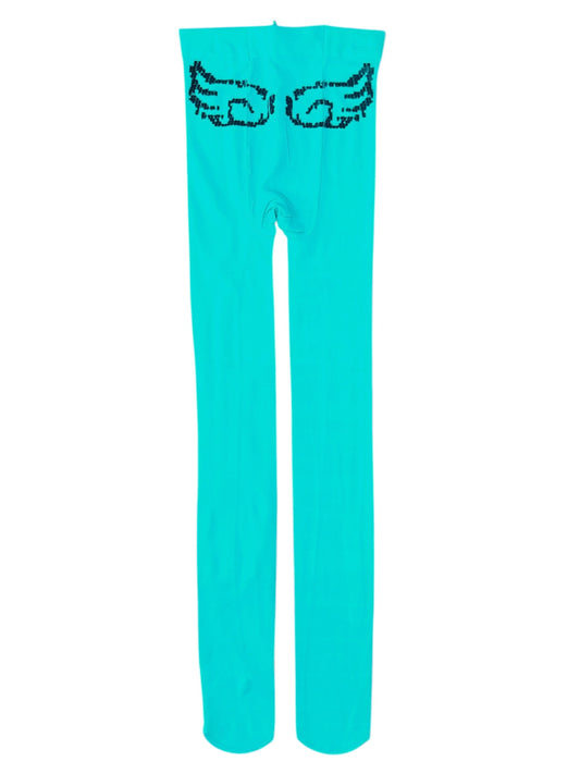 Kiss Me I'm an Angel Aquamarine Tights