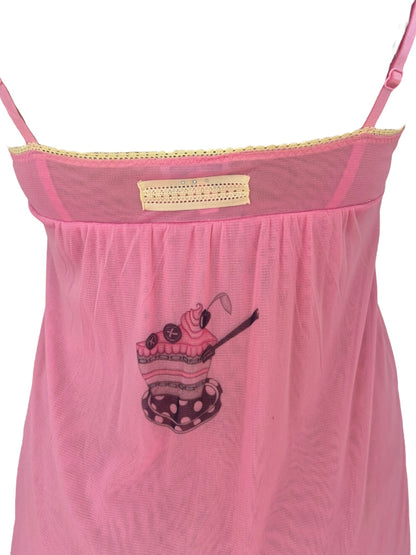 Dear, Bunny Pink + Yellow Babydoll Dress - L