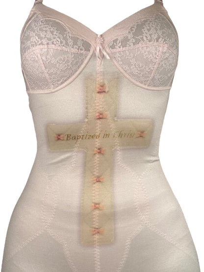 Baptized in Christ Pink Vintage Bodysuit - S