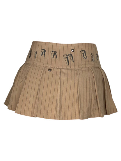 Angel Teeth Pinstripe Mini Skirt - M