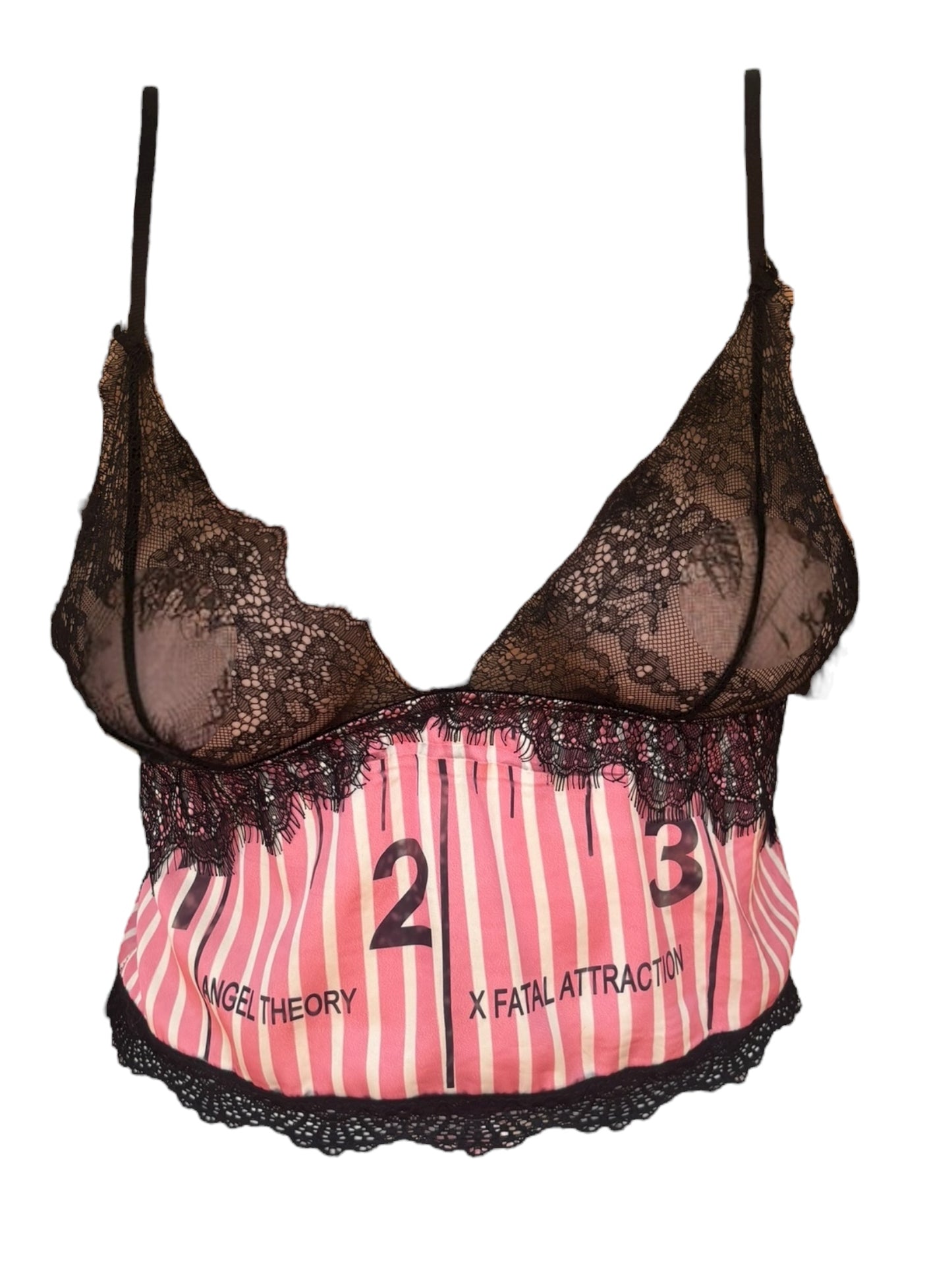 Pink Striped Measuring Tape Tank - S