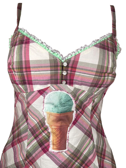 Sweet Divine Pink Plaid Dress - XL