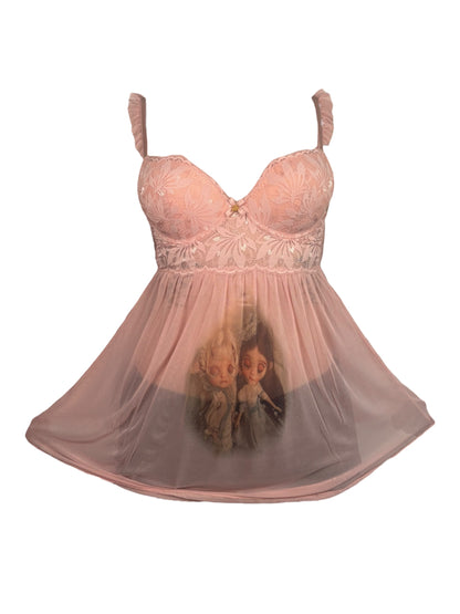 Blythe Doll Pink Babydoll Top - M