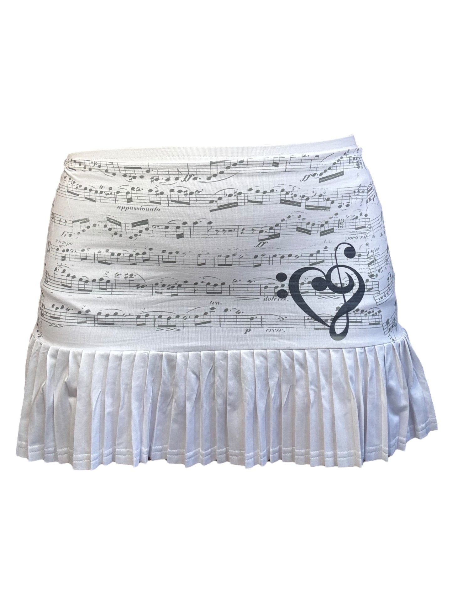 Music Note Pleated Tennis Skirt - M