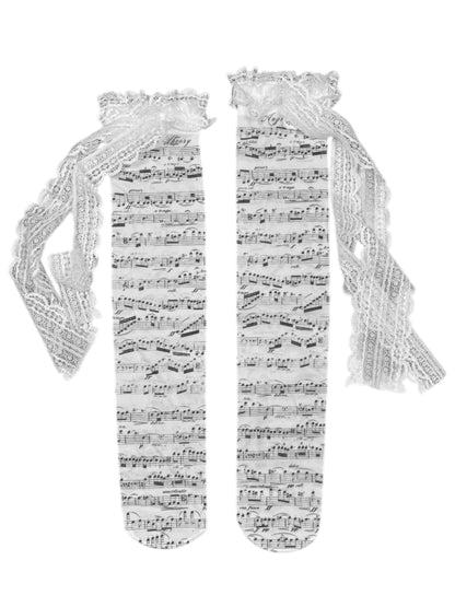Sheet Music Frilly Socks