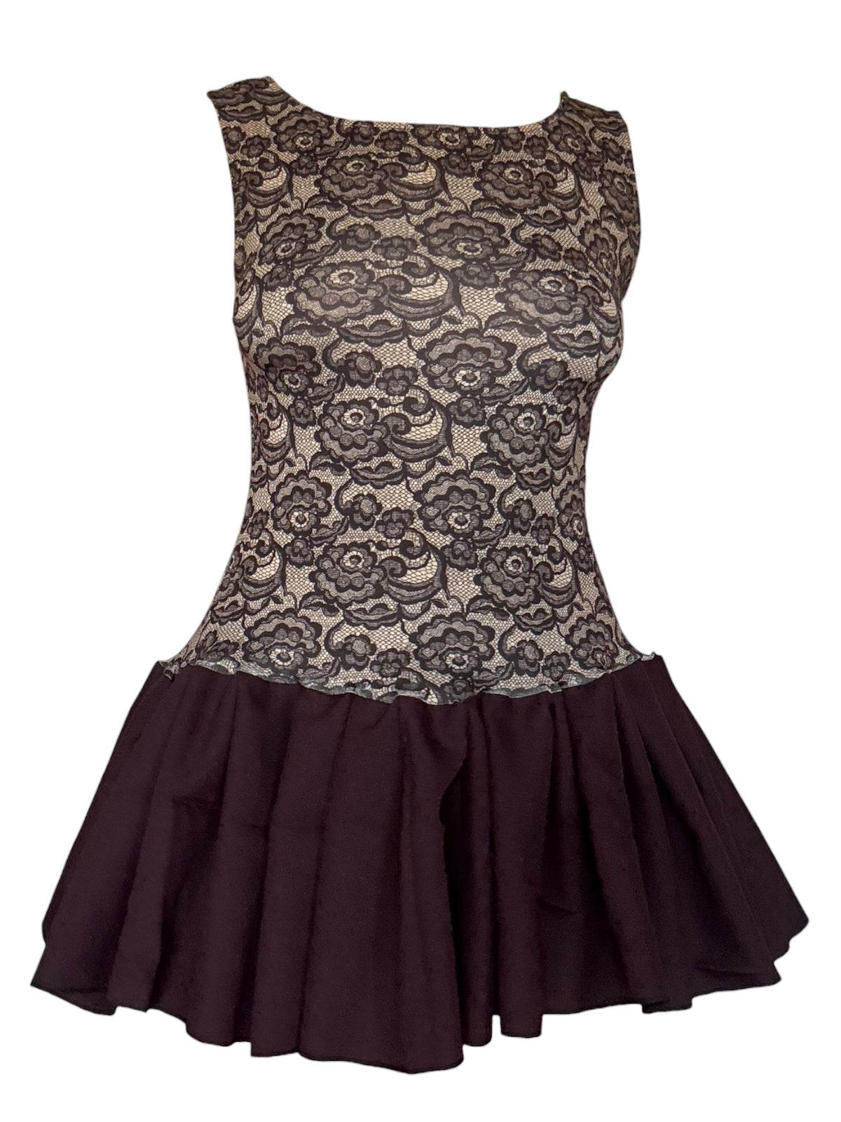 Aubergine Lace Drop Waist Dress - M/L