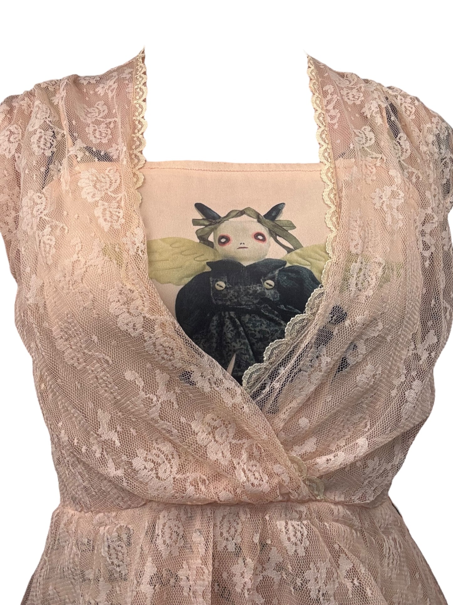 Soiled Delusions Peach Vintage Dress - L