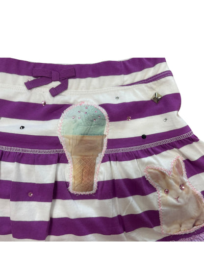 Hare's Delight Purple Striped Mini Skirt - XS