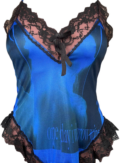 One Day I Will Grow Wings Blue Lace Tank - M/L