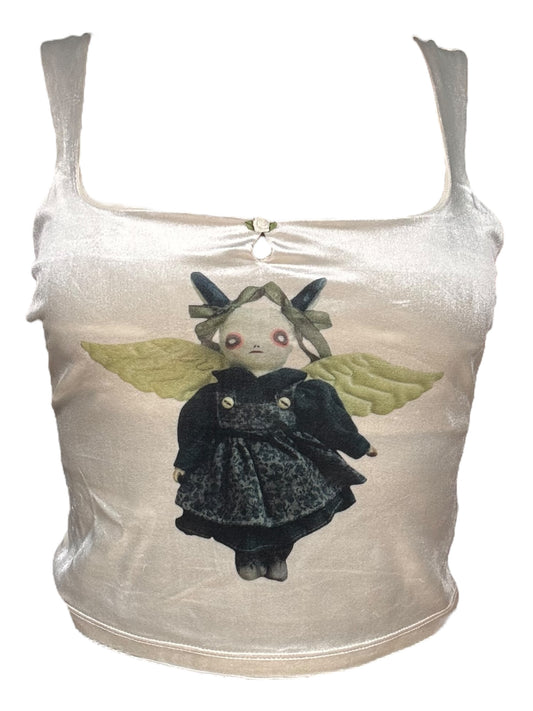 Fallen Angel Ivory Velvet Tank - M/L
