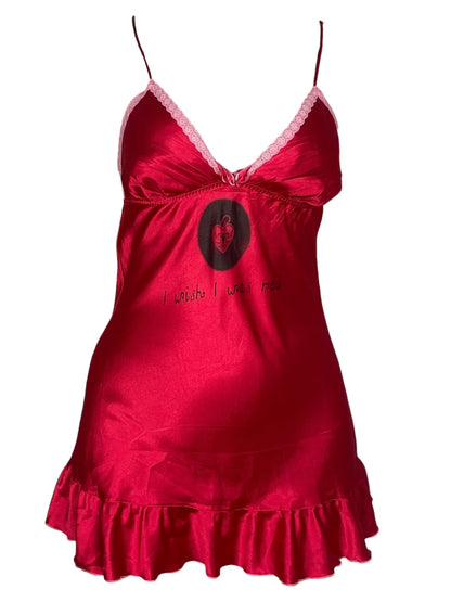 I Wish I was Real Red Babydoll Dress - M/L