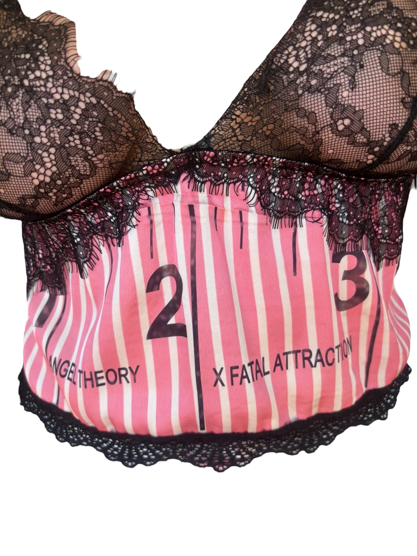 Pink Striped Measuring Tape Tank - S