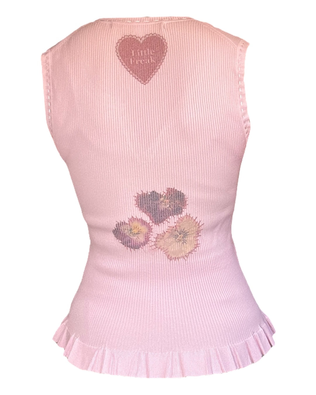 Forget Me Not Pink Ribbed Blouse - M