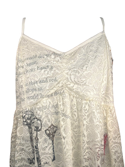 Key To My Heart Lace Flutter Tank - 3X/4X