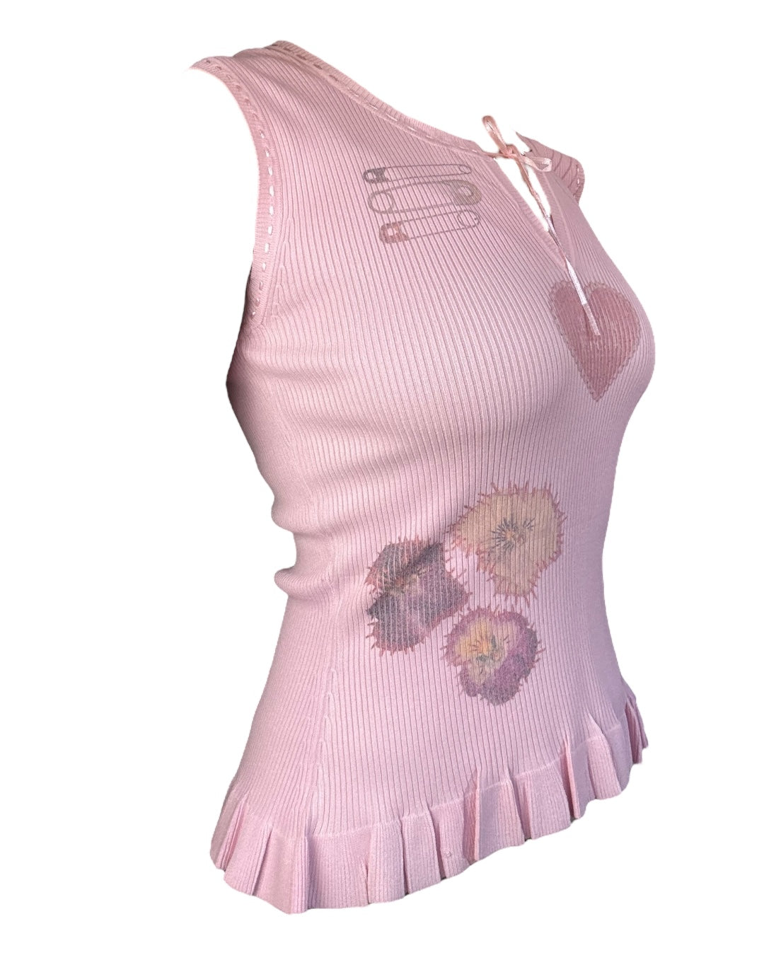Forget Me Not Pink Ribbed Blouse - M