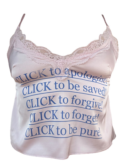 Click to Forgive Pink Slip Tank - S
