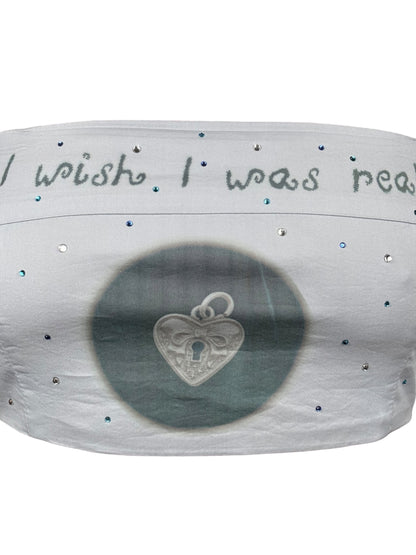 I Wish I Was Real Blue Cropped Tank - S/M