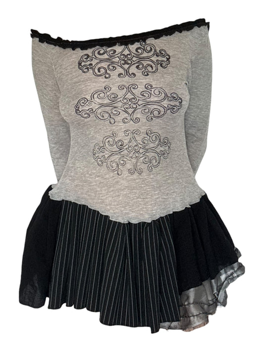Your Love Grey/Black Drop Waist Mini Dress - M