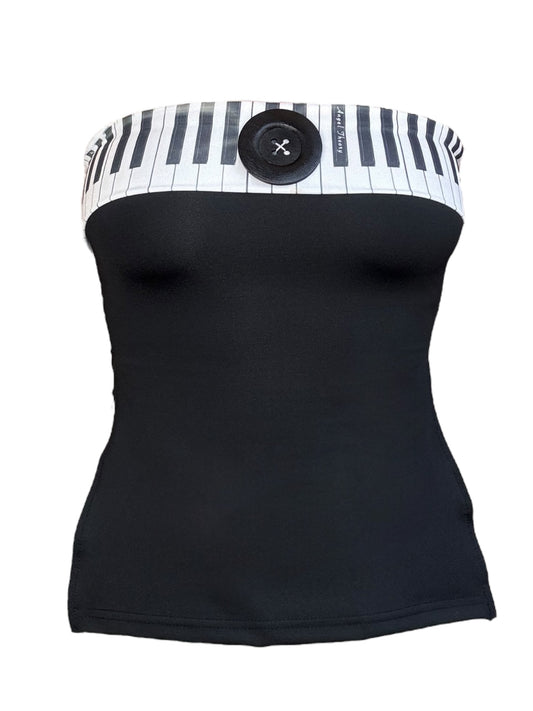Piano + Button Tube Top