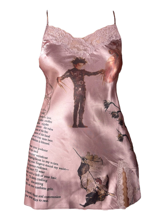 Scissorhand Communion Mauve Slip Mini Dress - M