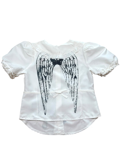 Strawberry Candy White Button Up - S