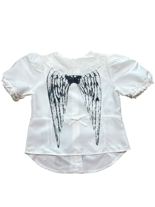 Strawberry Candy White Button Up - S