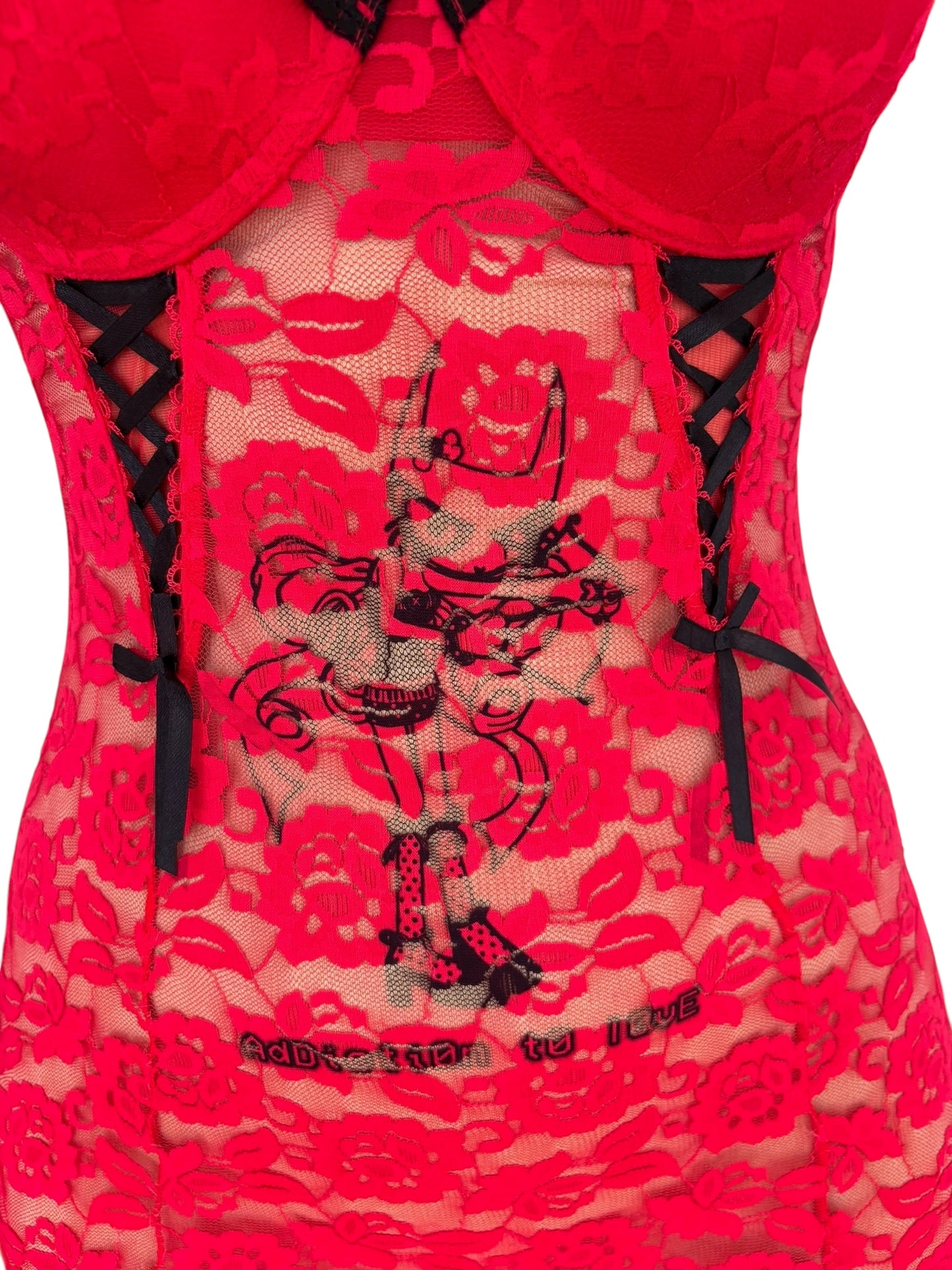 Addiction to Love Red Lace Babydoll Dress - S/M