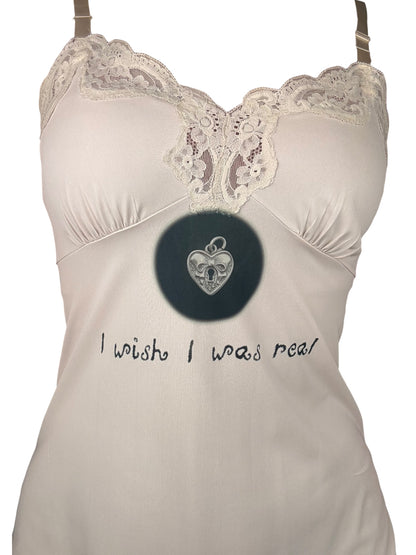 I Wish I Was Real Ivory Slip Dress - M