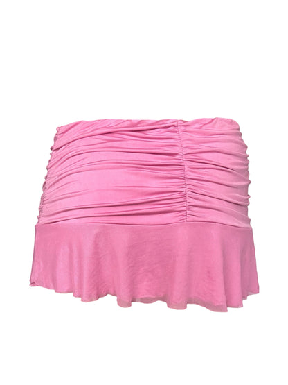Ruched Angel Pink Mini Skirt - 1X/2X