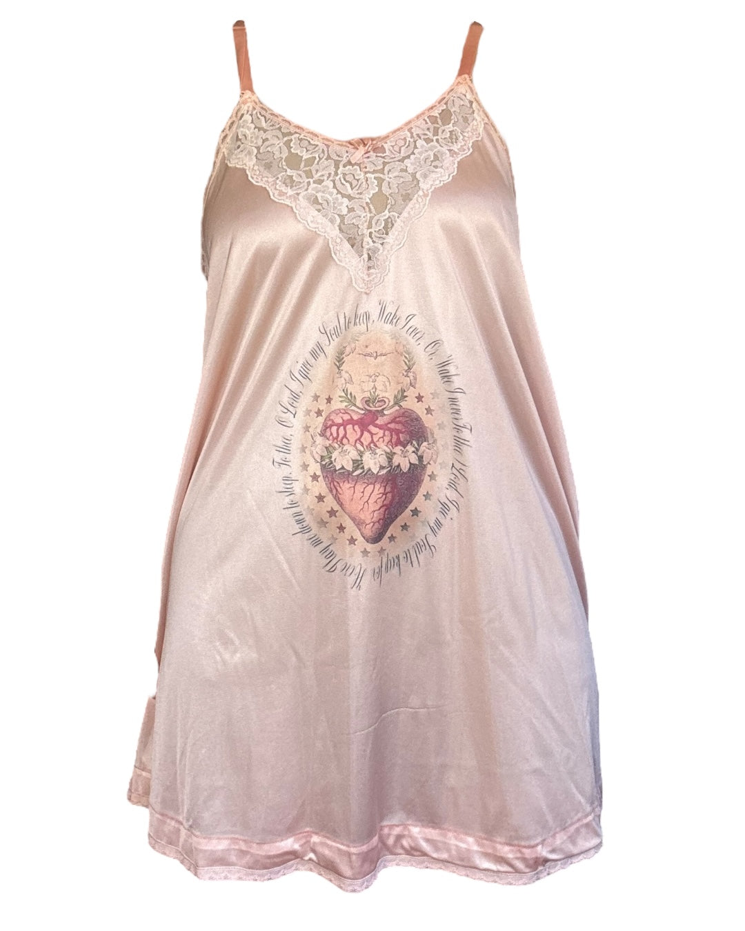 My Soul To Keep Sacred Heart Peach Slip Dress - 1X/2X