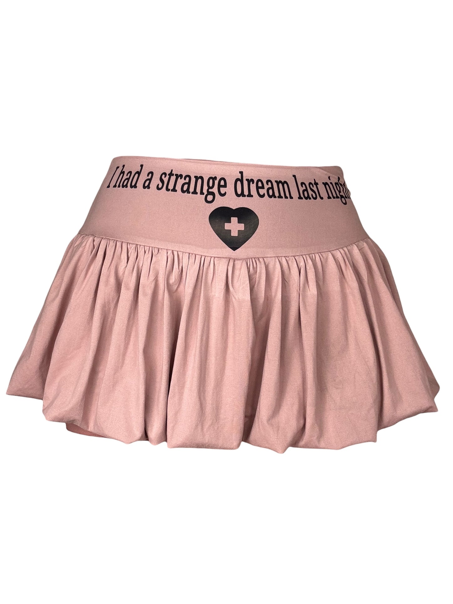 I Had A Strange Dream Last Night Mauve Bubble Mini Skirt - S/M