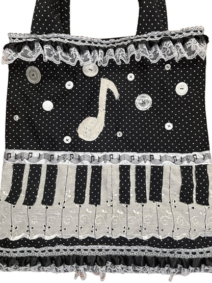 Music=Life Piano Flutter Tote