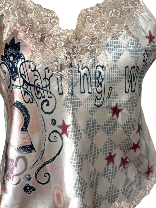 Darling Satin Ivory Slip Tank - XL