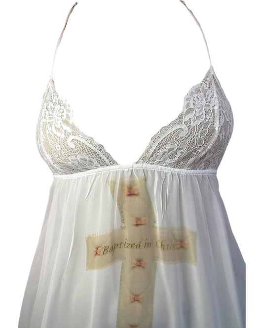 Baptized in Christ Lingerie White Dress - S